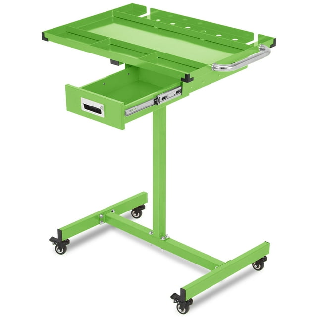 Table de Travail Roulante à Hauteur Réglable - Établi Mobile en Acier Robuste - Capacité de 220-300 Lb - Roues Verrouillables - Tiroir Inclus - Chariot d'Outils de Mécanicien pour Garage, Atelier, Atelier de Réparation