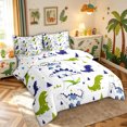thumbnail image 2 of meiyoeat Woodland Dinosaur Twin Bedding for Boys Bedding, Pine Jungle Wildlife Bedding Comforter Set, White Green Navy, Polkadot Reversible, 7pcs, 2 of 5