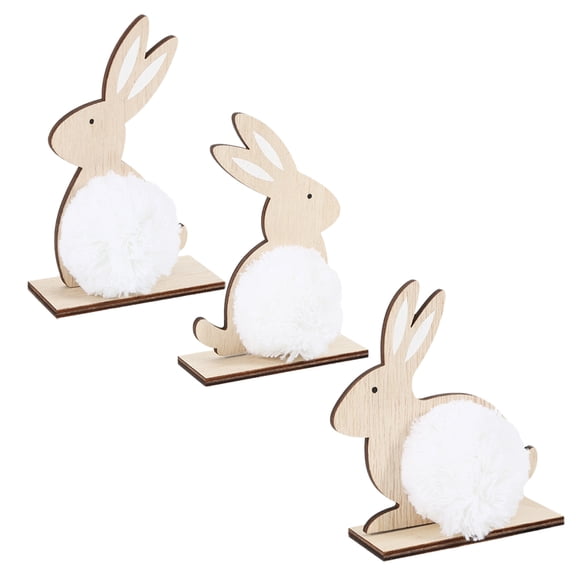 YOSADIER bunny home decor Easter Bunny Sign Wood Atmosphere Enhancement Friends 3pcs