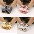 thumbnail image 2 of Infant Baby Girls Sandals Soft Sole T-Strap Toddler Flats First Walkers Summer Shoes, 2 of 7