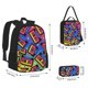 thumbnail image 2 of Easygdp Vintage Audio Cassettes Mochila para Niños y Niñas con Set de Caja de Almuerzo y Estuche para Lápices 3 en 1, Mochila Escolar Estampada para Adolescentes, 2 of 7