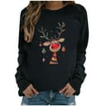 thumbnail image 2 of Wancir Womens Christmas Sweatshirt Funny Reindeer Snowman Crewneck Xmas Holiday Long Sleeves Pullover Tops, 2 of 4