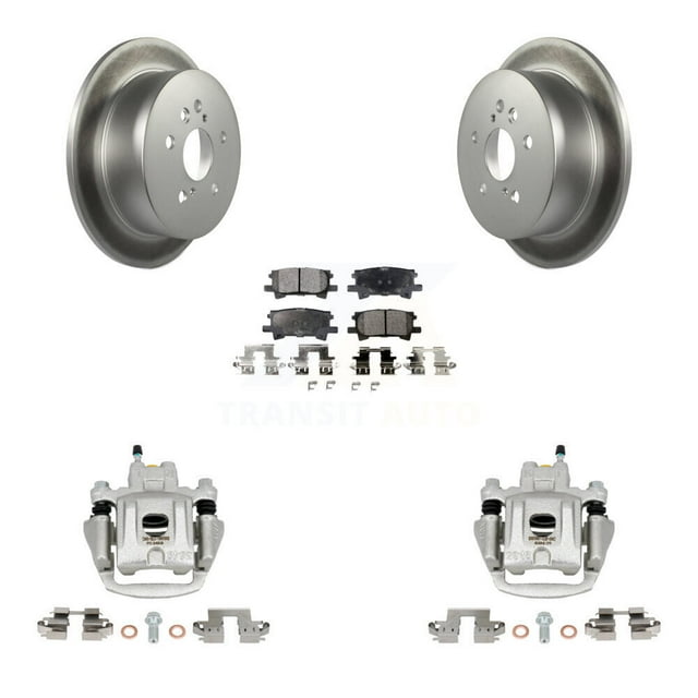 Transit Auto Rear Disc Brake Caliper Coated Rotors and Ceramic Pads Kit for Car Toyota Highlander KCG-100287T