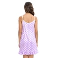 thumbnail image 3 of Women's Nightgown Spaghetti Strap Ruffles Hem Sleepwear Scoop Neck Loose Nightwear Soft Sleeping Dress,Women's Slip Night Dress,S-2XL,Purple, 3 of 7