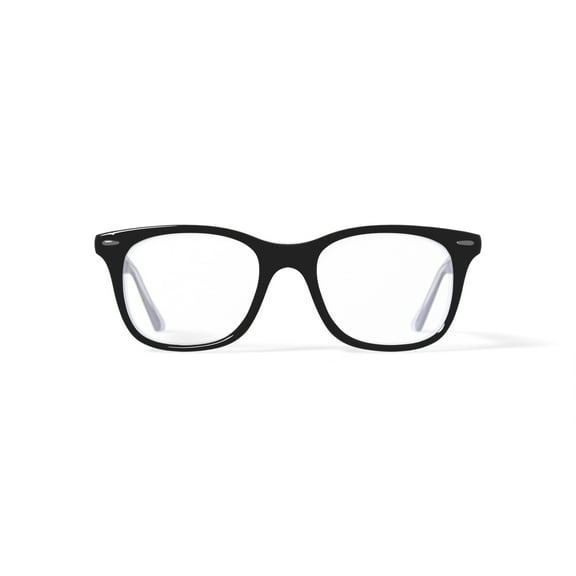 Walmart Women's FM13037 Square Prescription Eyeglasses with Case, Black/Crystal