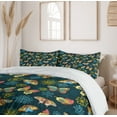 thumbnail image 6 of Ambesonne Flowers Duvet Cover Sets, Butterflies and Flowers, 2-Queen, Yellow and Petrol Blue, 6 of 7