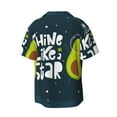 thumbnail image 2 of Fotbe Avocado in Space1 print Short Sleeve Button Down Shirts for Men Casual Summer Beach Wrinkle Free Shirt-3X-Large, 2 of 7