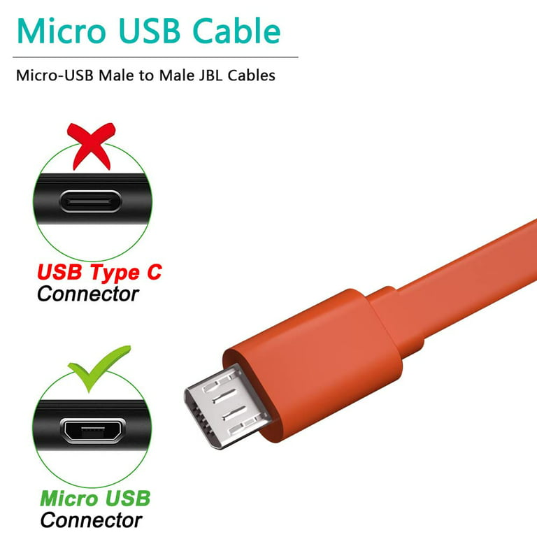 Charger Cord for JBL Speaker,Flat Micro USB Charging Power Supply Cable  Cord Line for JBL Speaker Earphone Headphone 