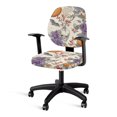 thumbnail image 3 of Chririnla Halloween Swivel Computer Chair Cover with Skull Pumpkin Pattern, Pack of 2 Removable Covers for High Back Office Armrest Chair, 3 of 8