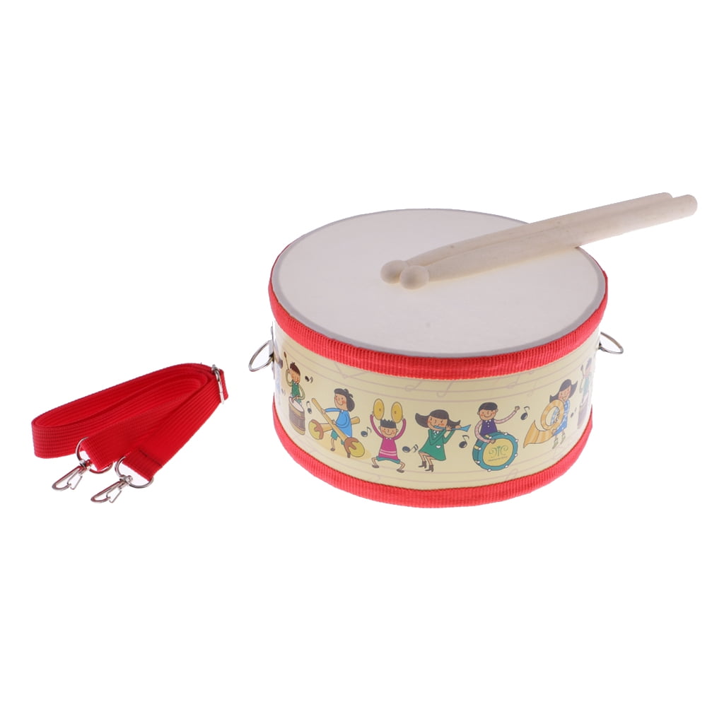 yotijay Small Hand Drum Snare Drum with Sticks Belt Set for Children Christmas Birthday
