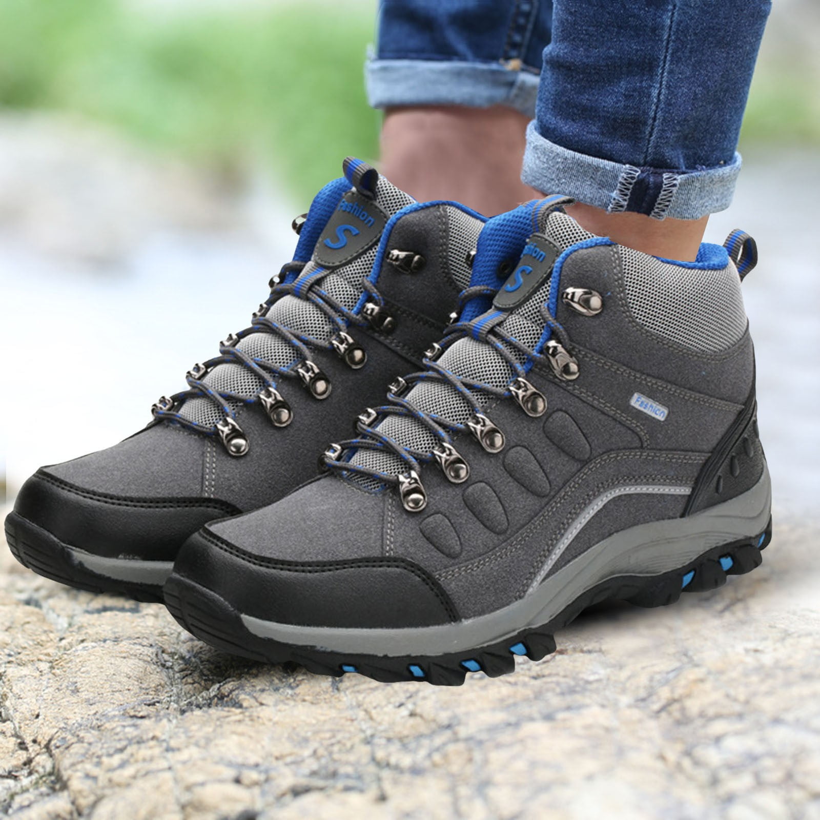 Oyedens Hiking Boots for Women Men Waterproof Non Slip Outdoor Trekking Climbing Trail Running Sneakers