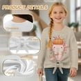 thumbnail image 6 of Xoenoiee Axolotl Pumpkin Candy Print Kids Long Sleeve Tee Shirts Thanksgiving Girls Casual Crewneck Tops Tie Knot Front Tops Halloween Pullover Fall Clothes Active T-Shirts, 5-6 Years, 6 of 7