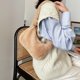 thumbnail image 3 of Bolso de hombro de felpa de invierno Colcomx para Mujer Bolso mullido piel sintética Caqui, 3 of 8