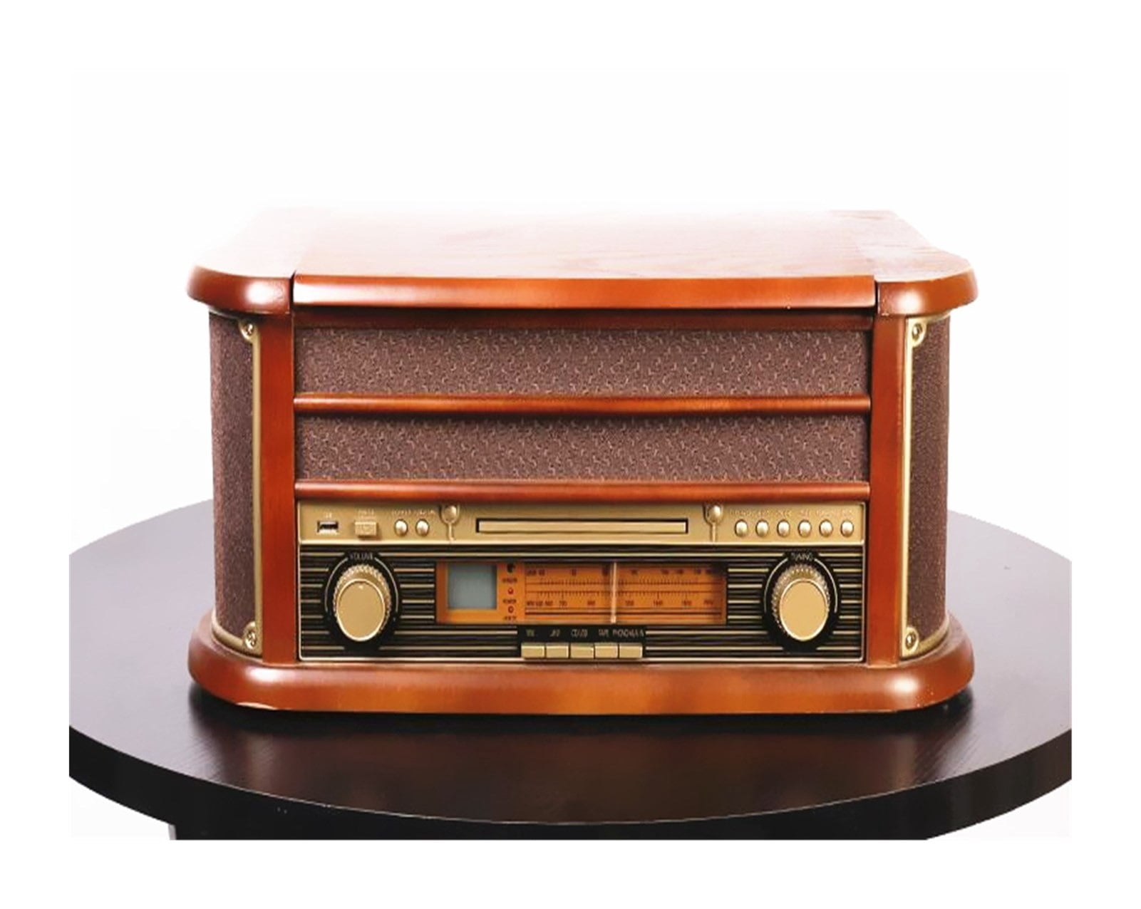 HX Classic Retro LP Vinyl Gramophone Record Player Bluetooth Turntable CD Player Retro FM Radio 220v ,Easy to Install