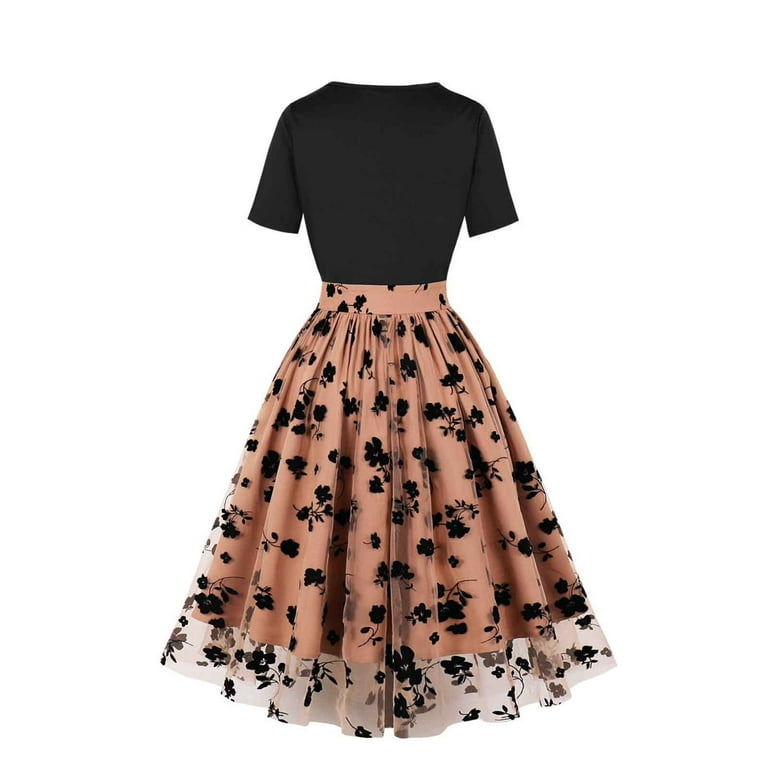 black 1950s butterfly swing dress Unique Vintage Butterfly Swing Dress – Suzie's Bombshell Boutique main image 0