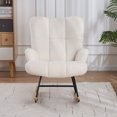thumbnail image 5 of Teddy Velvet Rocking Accent Chair Upholstered Glider Armchair for Nursery Beige, 5 of 10