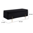 thumbnail image 5 of Jaxon 45 Inch Modern Storage Bench with Padded Seat Cushion, Black Velvet- Saltoro Sherpi, 5 of 5
