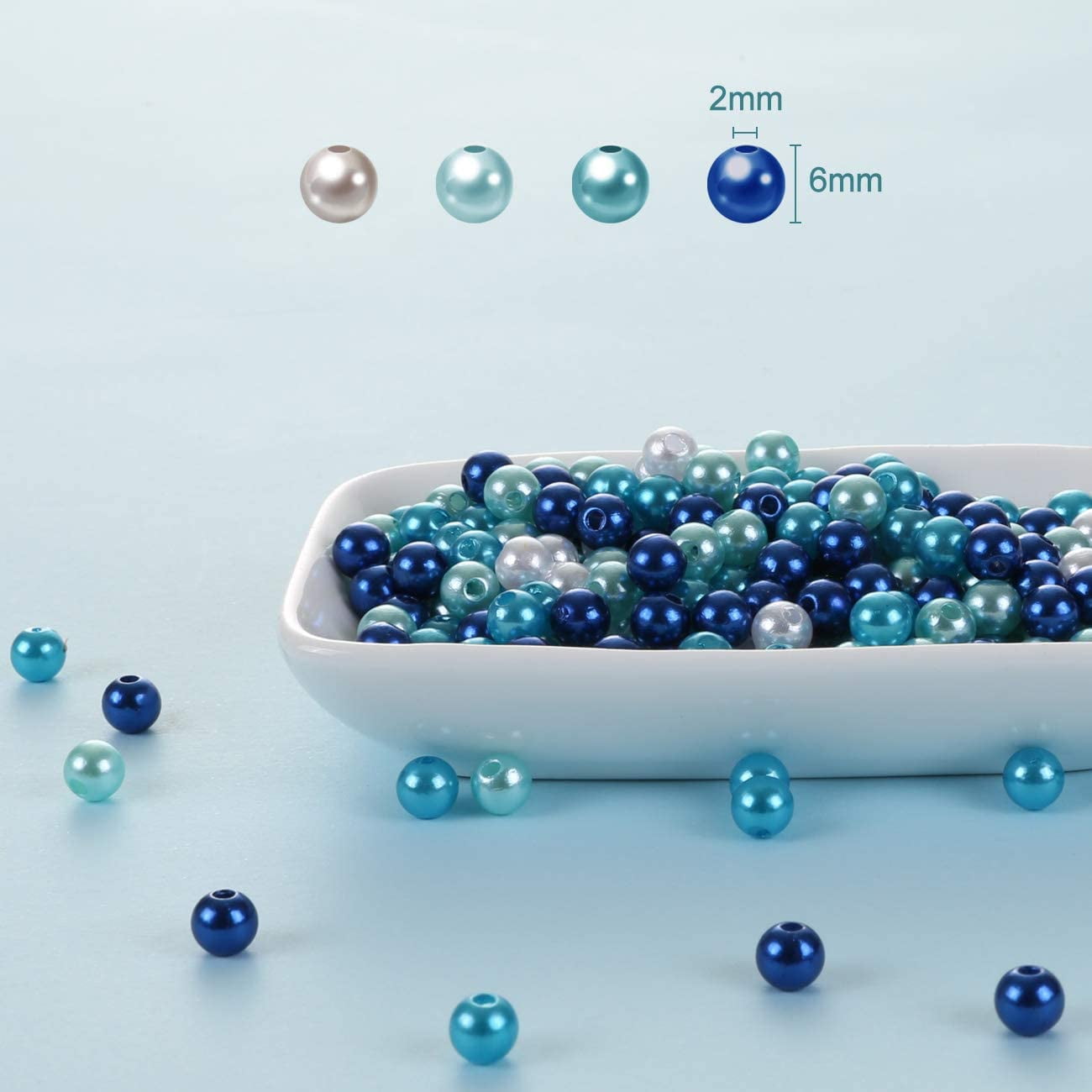 3420pcs Mixed Sizes White Blue Half Beads For Crafts Tumblers Loose Plastic  Acrylic Bead Pearl Phone Decoration 2/4/6/8/10mm - AliExpress