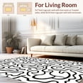 thumbnail image 2 of Flatwoven High Traffic Area Rug, Mystic Serpent Interlocking Runner, Non Slip, Stain Resistant, Washable Area Rugs for Living Room, Bedroom(Black, 4X6), 2 of 8