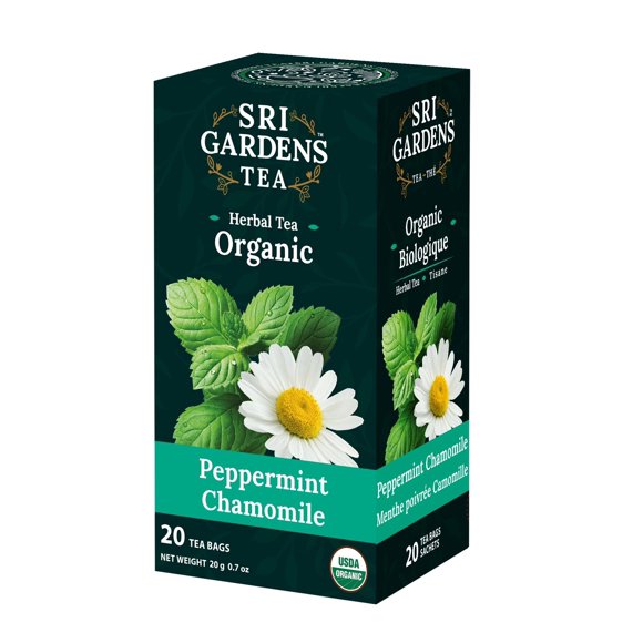 Sri Gardens Tea Organic Peppermint Chamomile, 20 Tea Bags