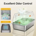 thumbnail image 4 of Extra Large Stainless Steel Litter Box with Lid, High Sided Enclosed Metal Cat Litter Pan, Dog Proof Front Entry Top Exit, Odor Control Easy Clean Leak Proof, Includes Scoop & Step, Light Gray, 4 of 8