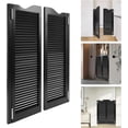 thumbnail image 4 of Minimalist Half-Waist Door Swinging Half Door Revolving Door Bi-Fold Cowboy Door Interior Small Doors Kitchen Partition Door Wooden Cafe Door (Black), 4 of 9
