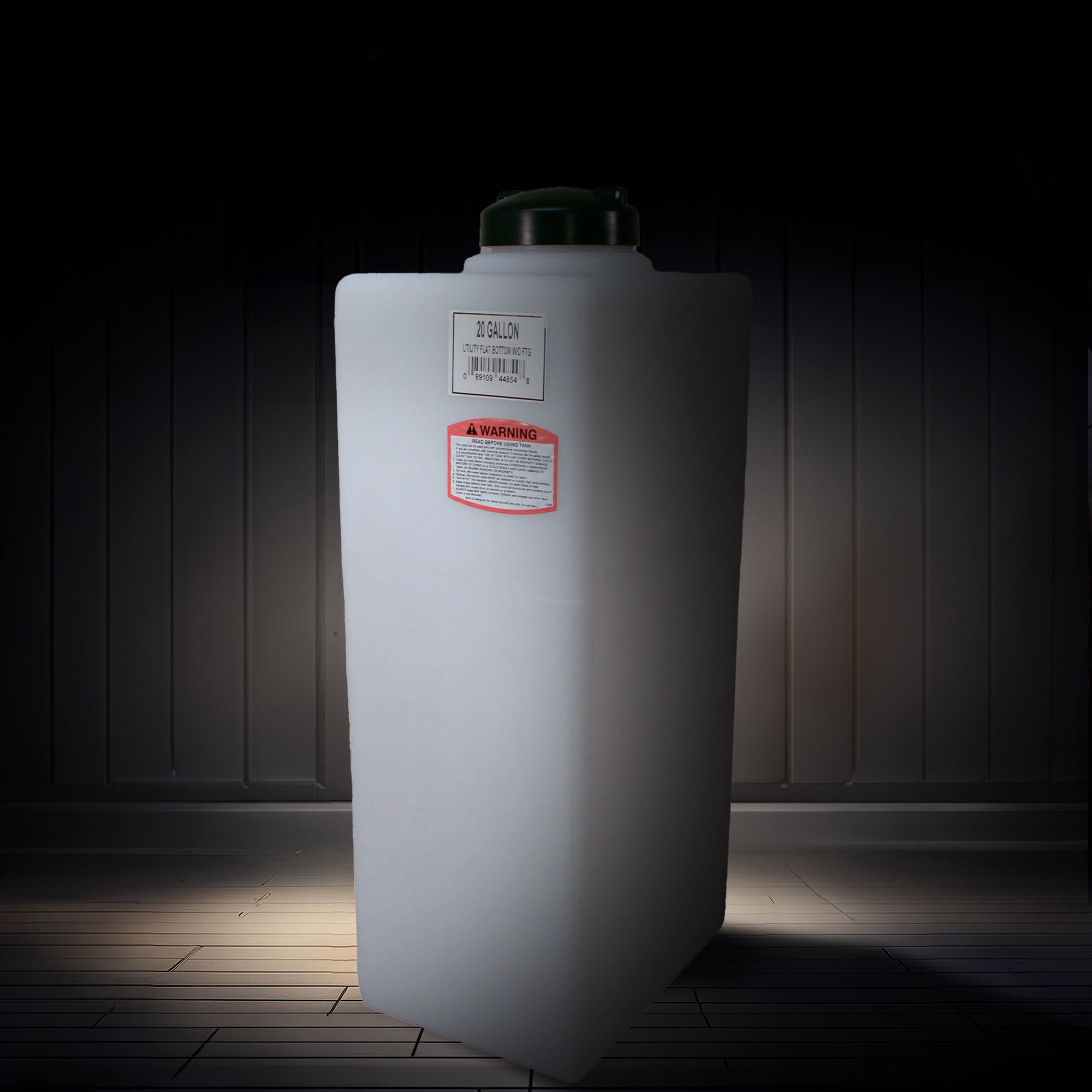 Norwesco Flat Bottom Utility Tanks for Trailers and Lawn Care, 20Gal, White