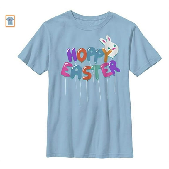 Fifth Sun Kid's Big Hoppy Easter Light Blue T-Shirt, Youth Large