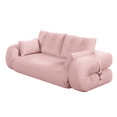 thumbnail image 5 of Lazy Sofa Couch, 78.7" Multi-Functional Foldable Sofa Bed, 3-in-1 Teddy Fabric Foam-Filled Sleeper Sofa Bed for Living Room,Guest Bed,Playroom, 5 of 7