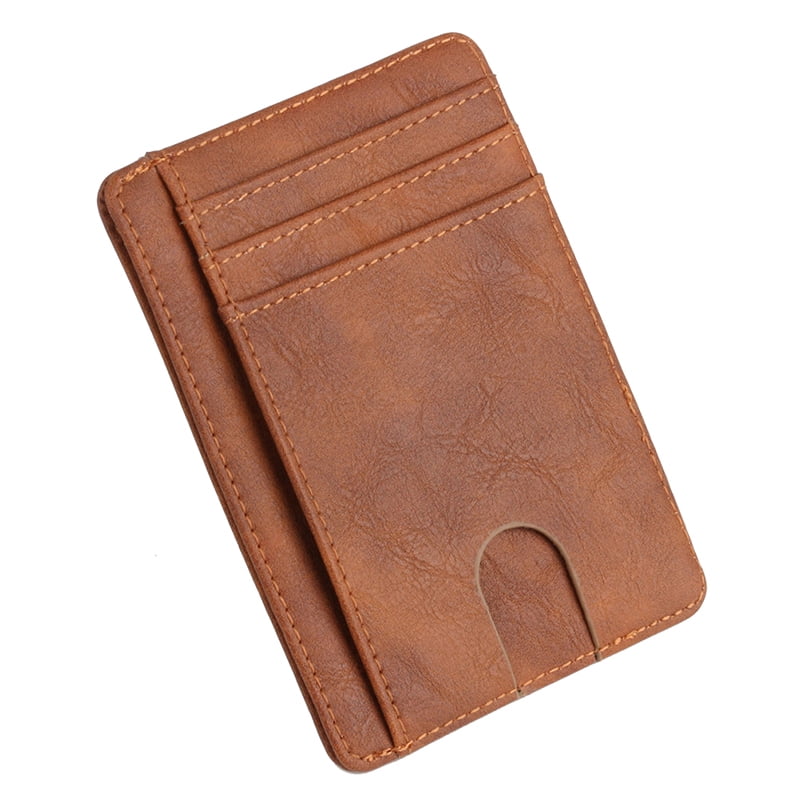 Slim Wallet Money Clip Credit Card Holder ID Business Mens Leather Coin Purse BR