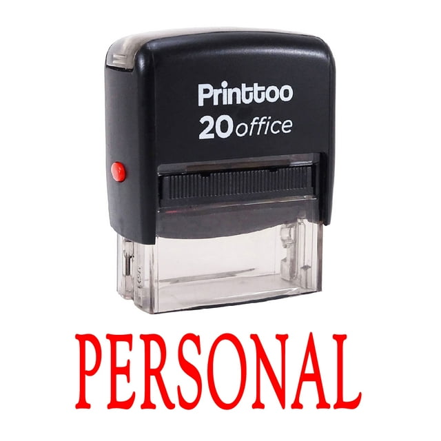 Printtoo Timbre en Caoutchouc Auto-Encrage Personnel Fixe de Bureau Rouge