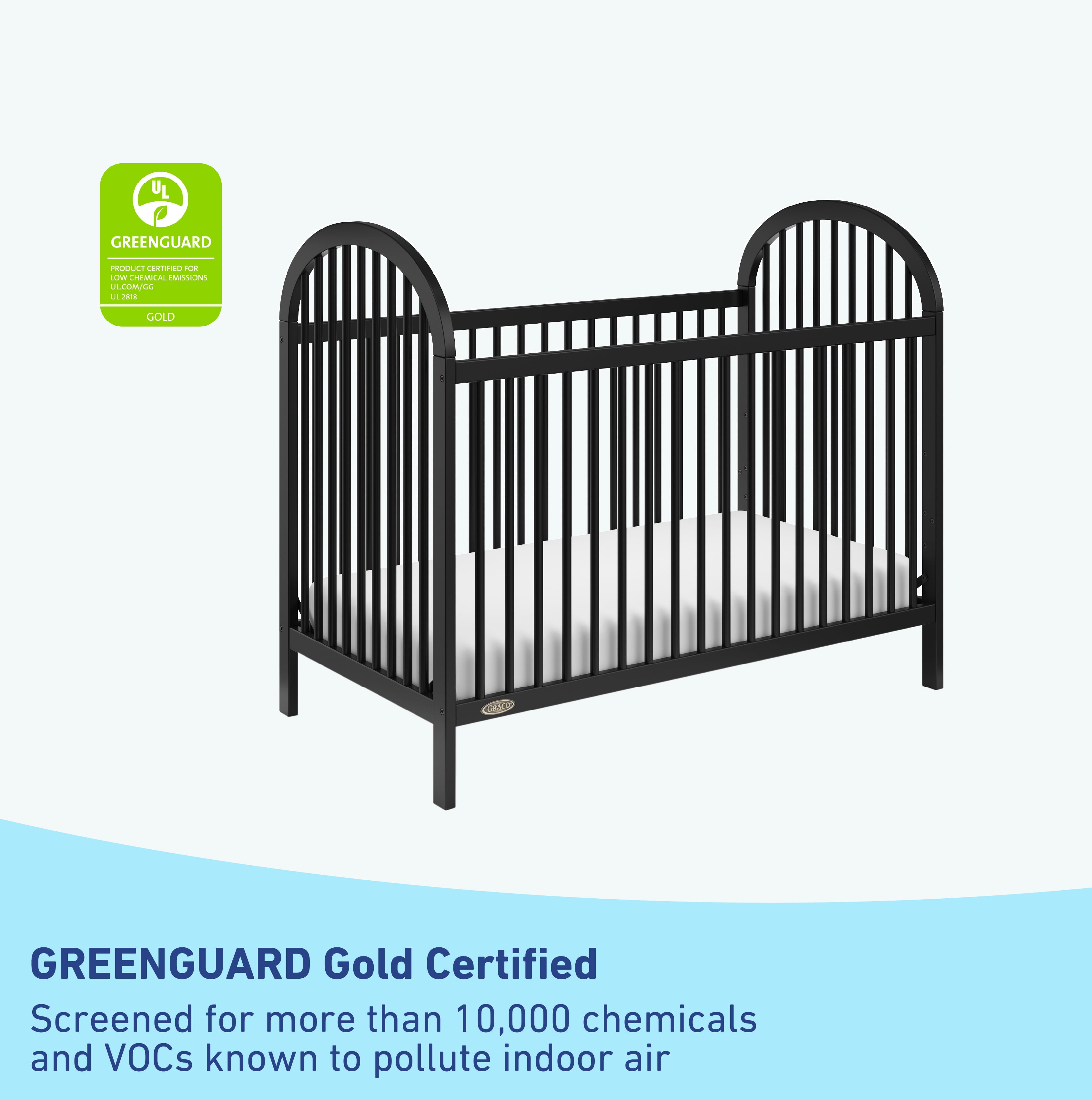 Graco Olivia 3-in-1 Convertible Baby Crib, Black