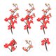 thumbnail image 4 of 3 unids de invierno artificial rama de flores simuladas Adorno de la flor Prop (rojo), 4 of 5