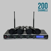 AVTronics Professional Wireless Microphone System with 4 Handheld Microphones