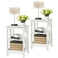 thumbnail image 2 of Costway 2 PC 3-tier Side Table Nightstand End Table W/ Baffles & Round Corners White, 2 of 10
