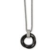 thumbnail image 1 of Acier Inoxydable Fantaisie Homard Fermeture Poli Multi Cercle Noir Céramique CZ Zircone Simulée Diamant Collier 2, 1 of 3
