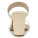 thumbnail image 4 of Sandalias Correa Transparente Doble Tacones De Bloque Para Mujer Allegra K Beige 39, 4 of 7