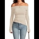 thumbnail image 2 of Blusas de Mujer con Hombros Descubiertos, Elegantes, de Larga, Asimétricas, Ajustadas, para Salir, de Otoño, con Frunces. Albaricoque M, 2 of 7