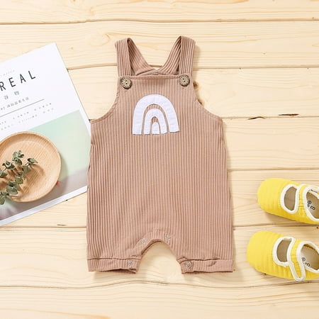 

Hunpta Trousers Baby Boy Rainbow Overalls Toddler Girl Suspender Jumpsuit Romper Ribbed Girls Pants