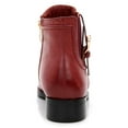 thumbnail image 6 of Ferwind Women's Ankle Booties Buckle-Strap Elastic Burgundy Adult Burgundy  8, 6 of 8