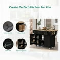 thumbnail image 6 of JESTOP Rolling Kitchen Island with 3 Drawers and 2 Cabinets, Kitchen Cart on Wheels with Drop Leaf, Wood Portable Trolley Island with Cabinet Door Storage Racks, for Dinning Room, 6 of 8