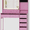Fuchsia Pink, variant on Ktaxon Makeup Vanity Desk with Lighted Mirror, Vanity Table with Charging Station for Bedroom, White