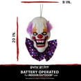 thumbnail image 3 of Haunted Hill Farm 20-In. Hanging Talking Clown Head, Touch-Activated with Voice Greetings, Halloween animatronic outdoor, HHDHCLOWN-3LSA, 3 of 12