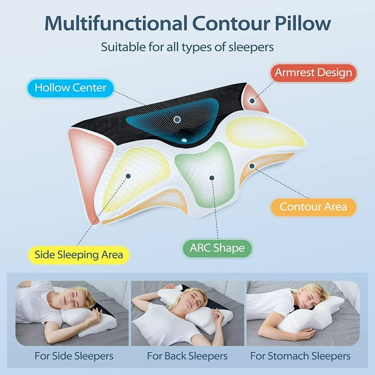 Adjustable Cervical Pillow for Neck Pain Relief, Hollow Contour