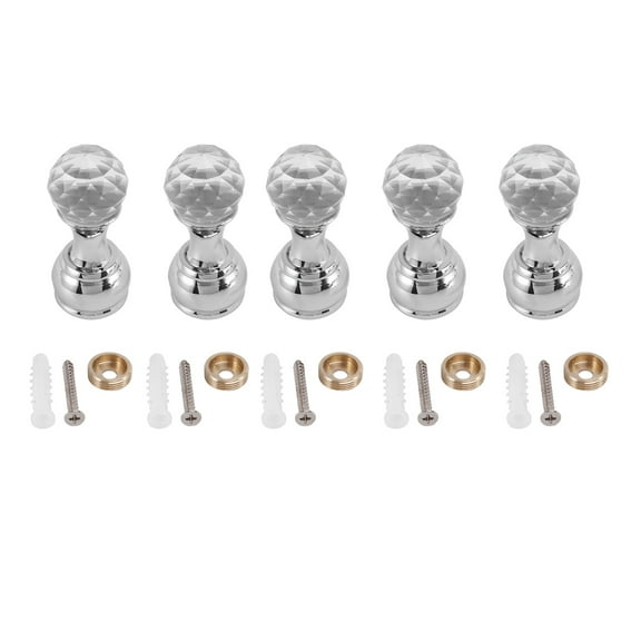 New Arrivals 5Pc Crystal Decorative Wall Hooks Towel Hook Brass Coat Hangers