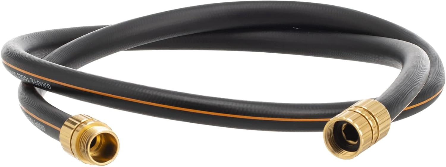 RGHJAR-Garden Hose 5/8" Custom Length, No Kink, Flexible, Leakproof Water Hose, 600 Burst PSI, 6ft Male Female Fittings,Black Orange