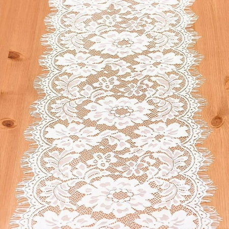 

[FACTORY WHOLESALE!]White Lace Tablecloth Lace Table Runner Family Restaurant Decoration Wedding Venue Decoration 100% Polyester Fiber