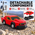 thumbnail image 3 of Red Weather Interceptor Vehicle Model, Storm Chaser Research Car with Rolling Wheels and Detachable Parts, Plastic Display Car for Desk, Shelf, Cabinet and Collection, 3 of 7