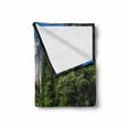 thumbnail image 2 of Yosemite Soft Flannel Fleece Blanket, Large Granite Cliff Surrounded by Trees River Under Clear Sky Wild Beauty Scenery, Cozy Plush for Indoor and Outdoor Use, 50" x 70", Green Blue, by Ambesonne, 2 of 6