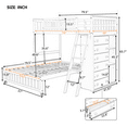 thumbnail image 5 of Harper & Bright Designs Twin Over Full Bunk Beds with Storage Drawers and Shelves, Wooden L-Shaped Bunk Beds for Bedroom, White, 5 of 9